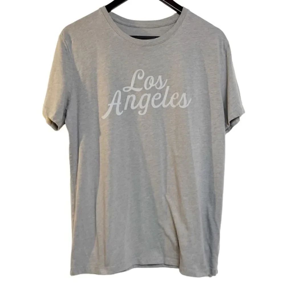 Good Fellow Classic Fit Los Angeles Short Sleeve Shirt Light Grey Size Large